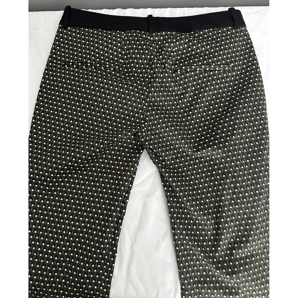 Zara Womens Trousers Sz M Straight Leg Black Green Abstract Print Pants 31X28 - Picture 4 of 6